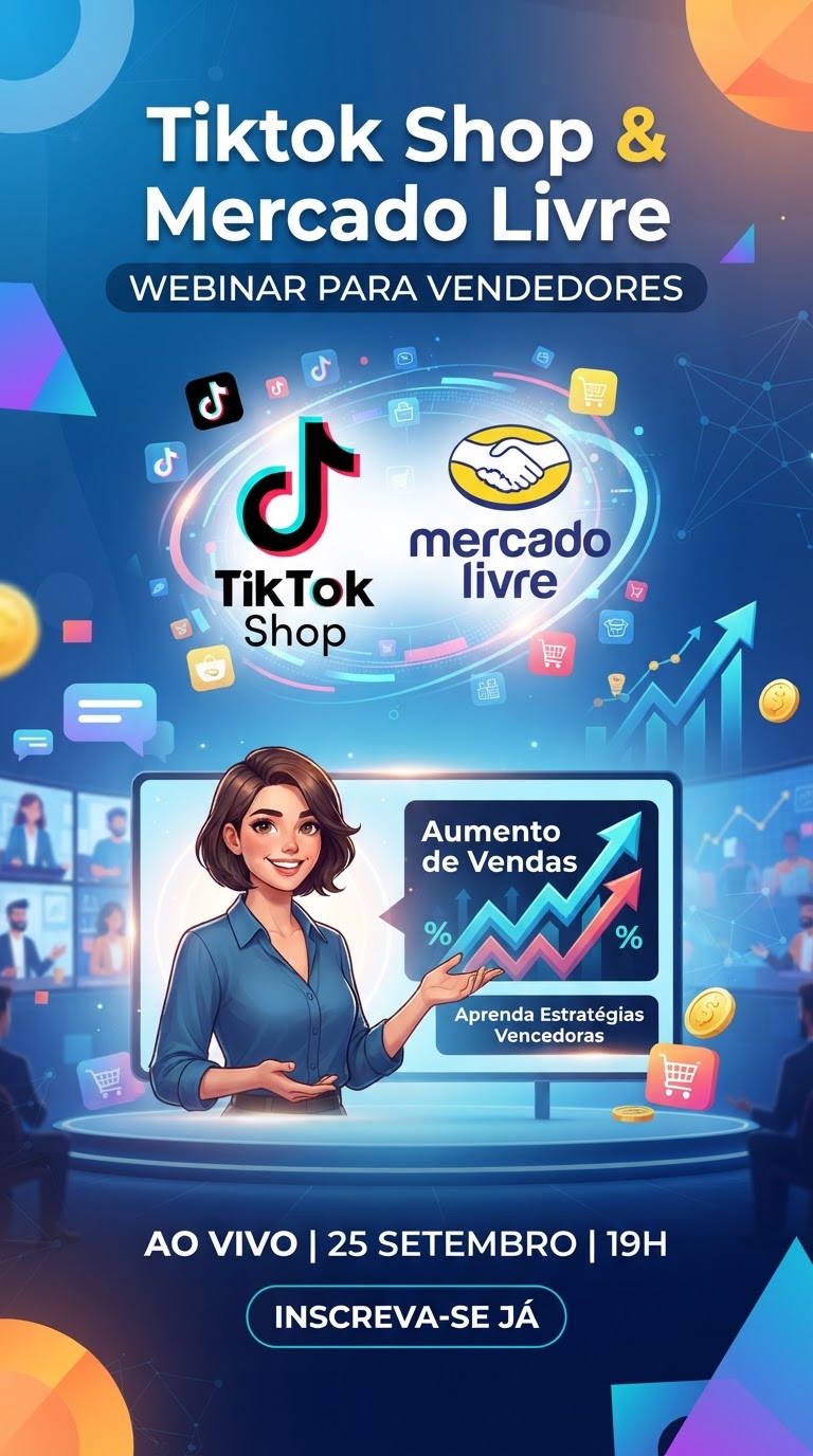TikTok Shop e Mercado Livre em Webinars para Vendedores