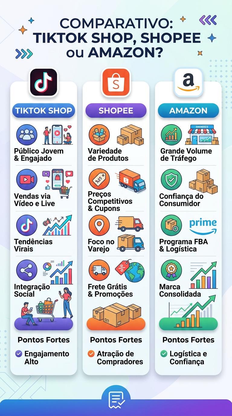 Plataformas de Venda: TikTok Shop, Shopee e Amazon valem a pena?