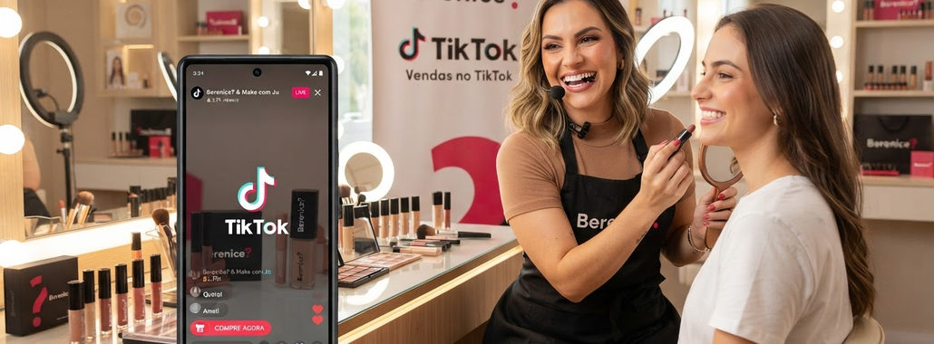 Berenice? une forças com maquiadora para vendas no TikTok