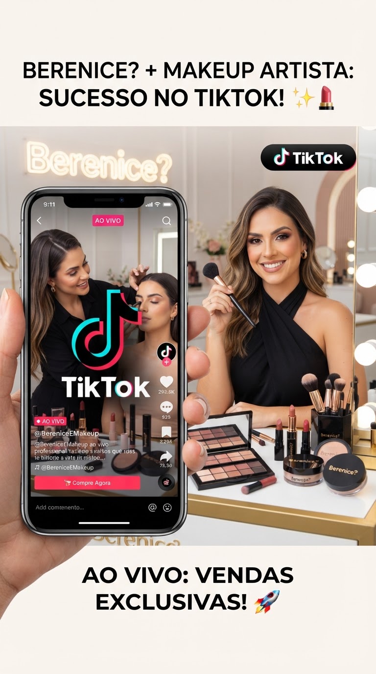 Berenice? une forças com maquiadora para vendas no TikTok