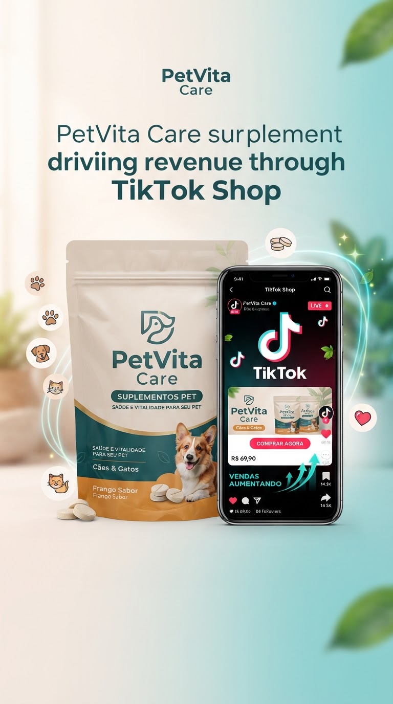 Marca de suplementos pet busca receita com TikTok Shop