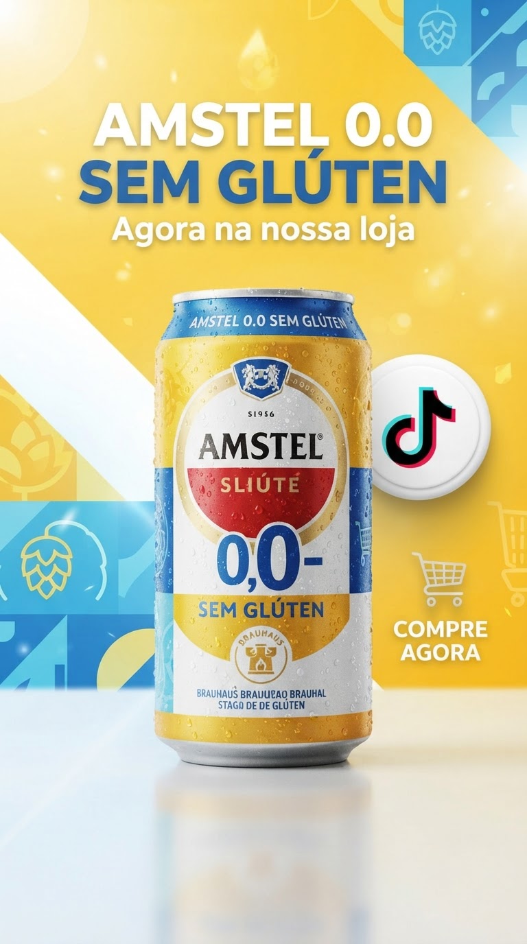 Amstel Lança Cerveja 0.0 e Sem Glúten no TikTok Shop